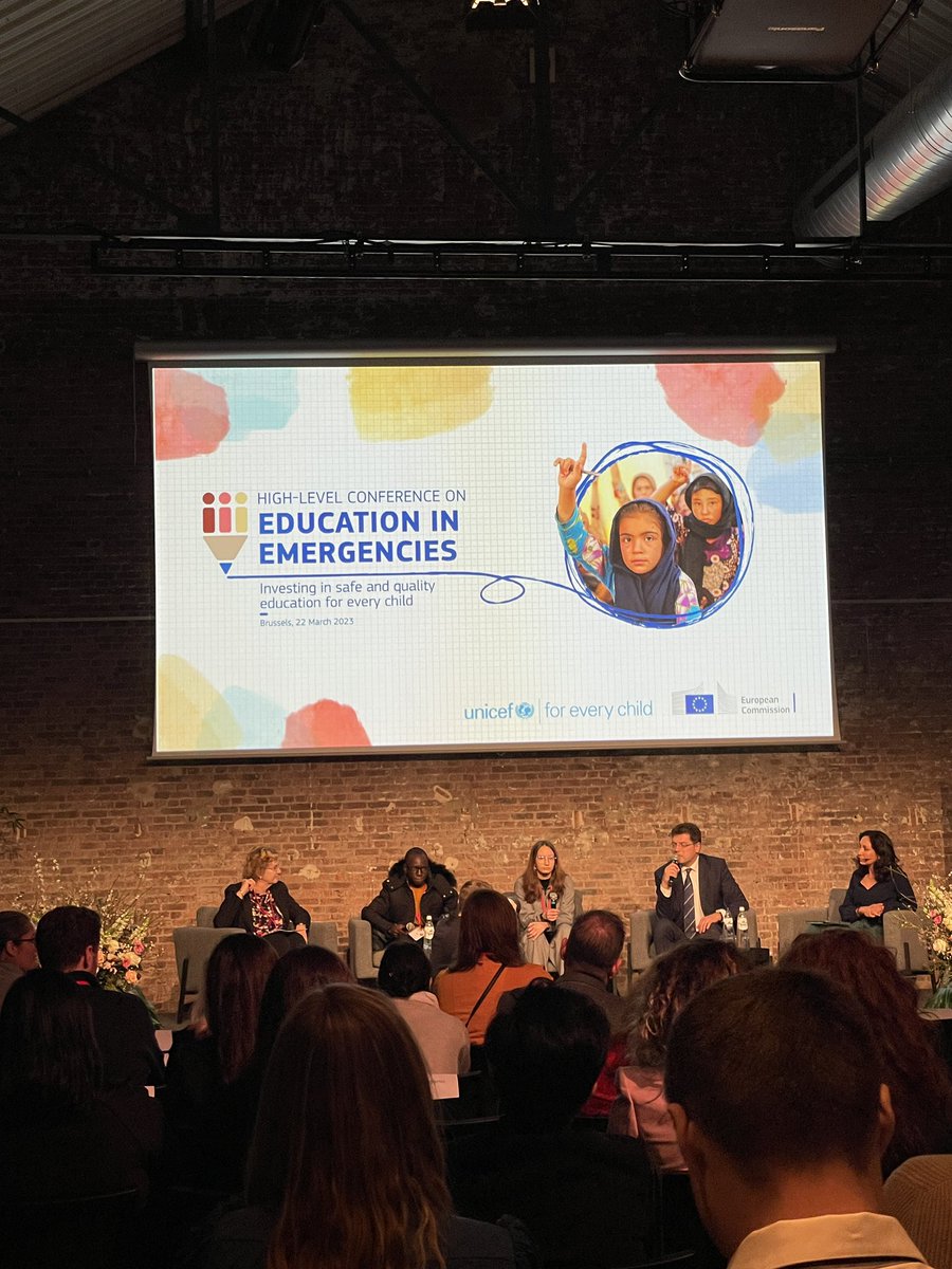 Important discussion at #EHF2023 and #EiE2023 in Brussels. Education is only 3 percent funded globally in humanitarian responses, as millions are left out of schools and are missing out on their future.
