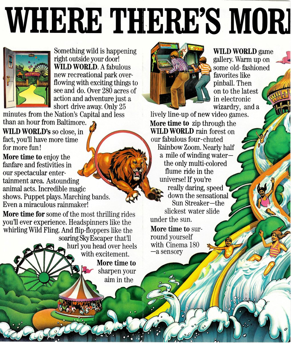 RetroSixFlags's tweet photo. I just acquired this promotional brochure for the opening of Wild World (@SixFlagsDC) in 1982! #WildWorldWednesday https://t.co/eRdJ5ZkvkN