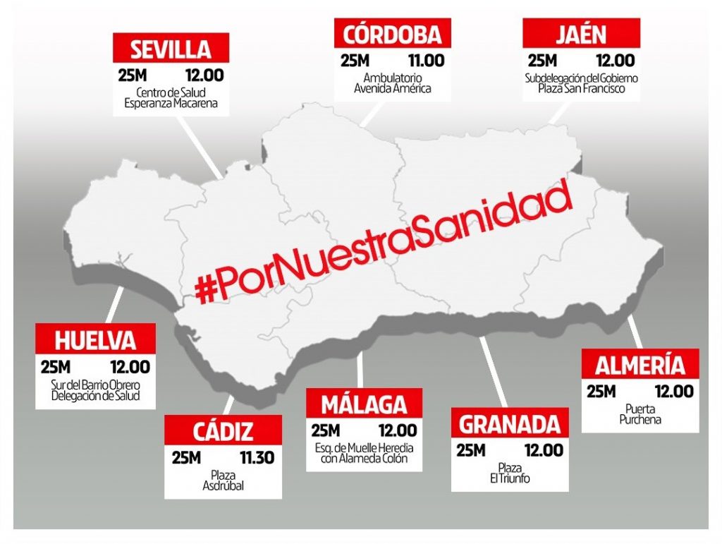 Andalucía, Asturias, Canarias, Madrid saldrán a la calle para defender la #SanidadPública.

Hay que reconstruir el sistema público tras años de recortes y privatizaciones. 

¡La sanidad no se vende, se defiende! 💪

#ICHHPúblico
#MuevetePorLaSanidadPublica26M
#25MLaSaludNoSeVende