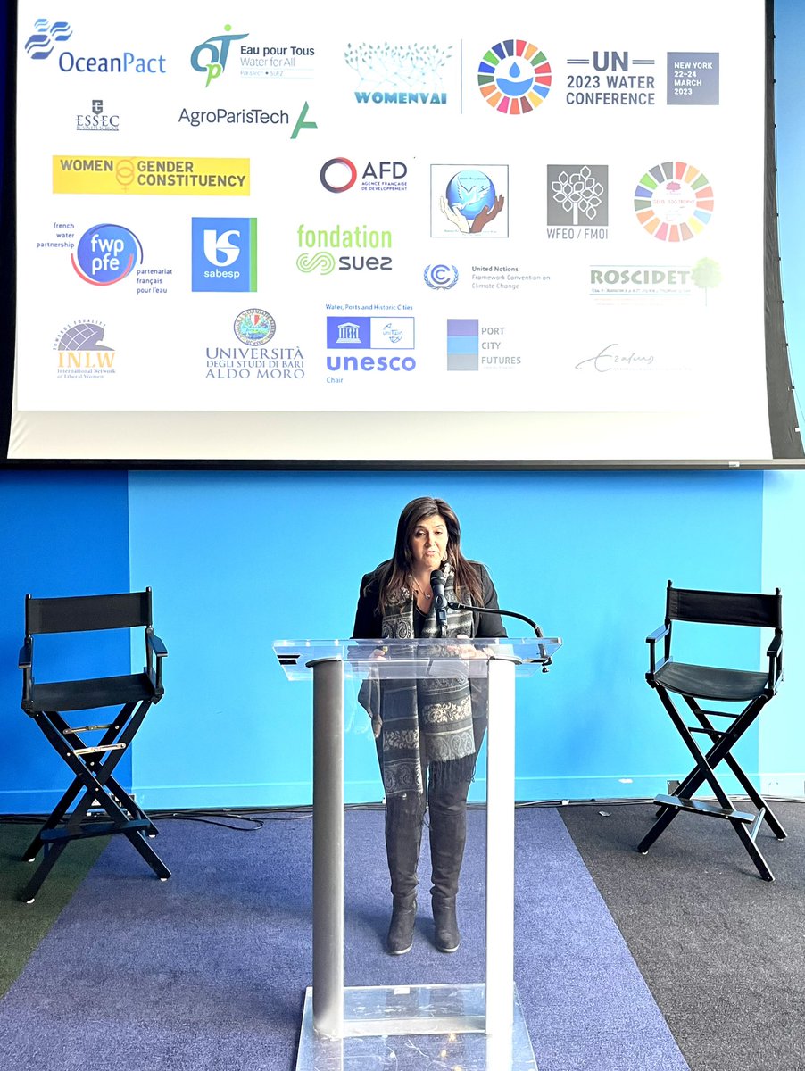 yvetteramosFR's tweet photo. Fantastic to be voicing women and men working in #STEM for the benefits of #water4all #waterEquity at the #UNWater2023Conference with @womenvai delegates @AuraBustillo @LYLIANPARIS and partners @SusanaViseu @marisealmeida3 @oceanpact @epf_ingenieurs @EPF_Projets @AB5Consulting https://t.co/EbtcmLZQW9
