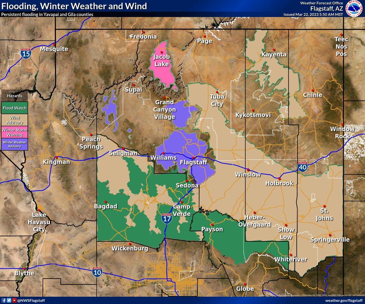 NWS Flagstaff on Twitter "620 AM (MST) Update, portions of the
