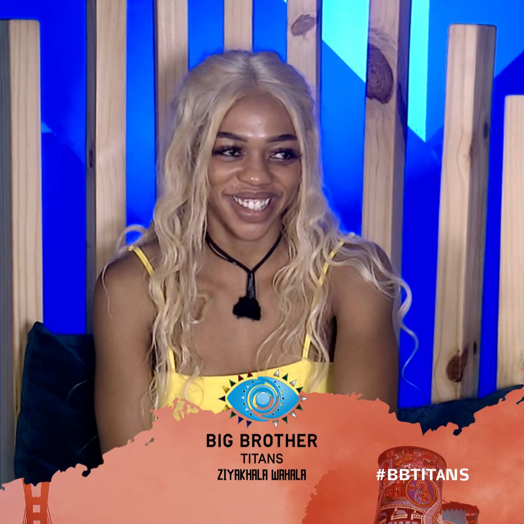 BigBroAfrica's tweet photo. Khosi: “The game has got tougher, I don’t think I’ll make it. I’m living my best life at this point.”

Check out the #BBTitans site for the latest scoop: https://t.co/bi1BJzBFPs https://t.co/fmS5vmSIyg