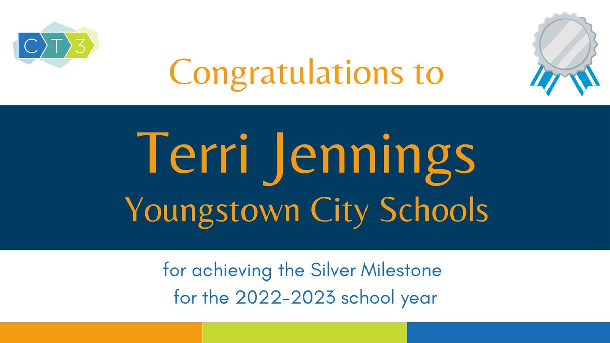 CT3Education's tweet image. Congratulations to Terri Jennings from @YtownSchools for achieving the Silver Milestone for the 2022-2023 school year! Thank you for the time you've invested in supporting educators. 

🎉 Silver = 25+ coaching cycles have been completed with teachers

#realtimecoaching #CT3Ed