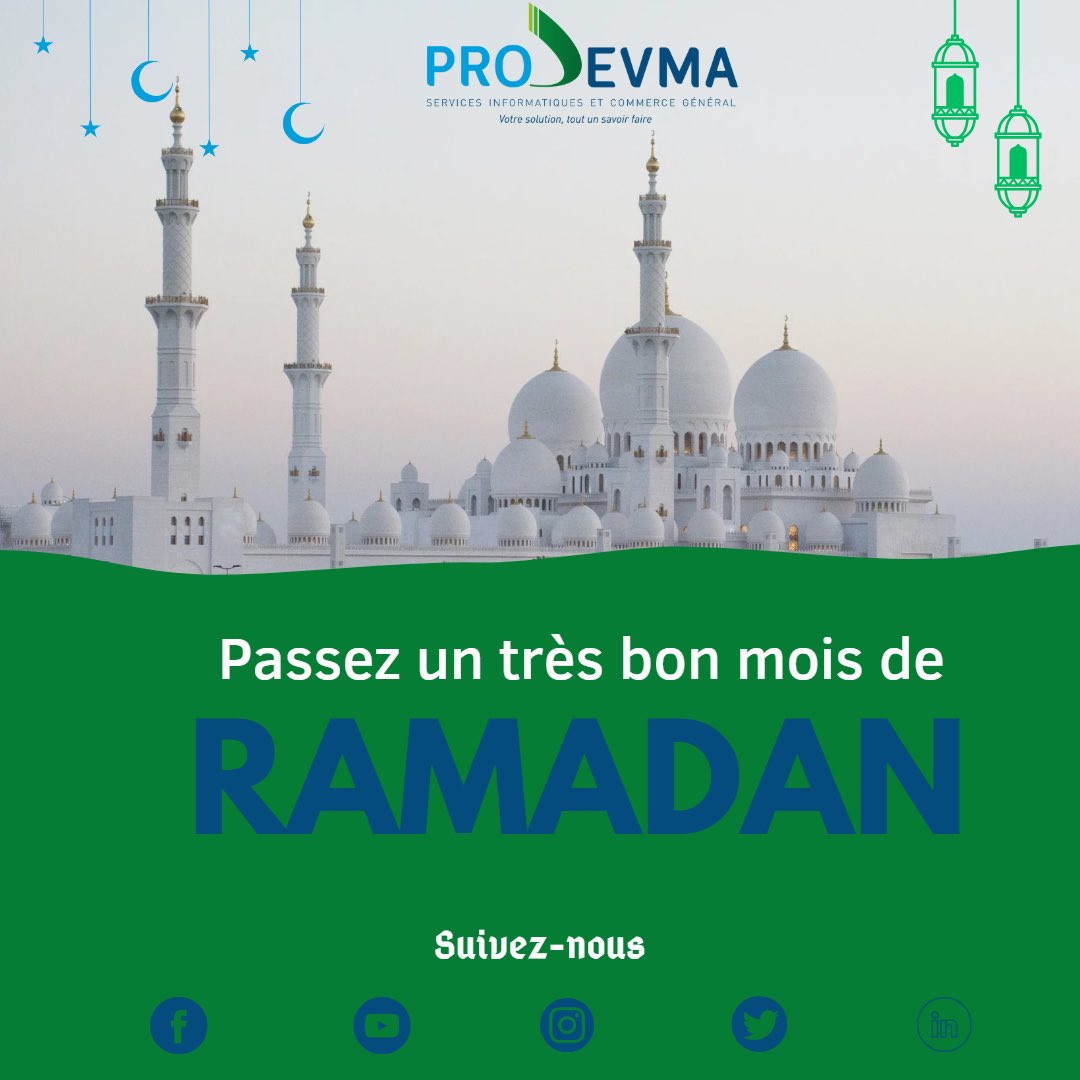 prodevma's tweet image. À toute la communauté musulmane, #Prodevma vous souhaite un bon mois de Ramadan 😊😇

#GPS #Geolocalisation #technology #siteweb #solutioninformatique
#moto #Teliman #vehicule #siteinternet #trackinggps #tracking