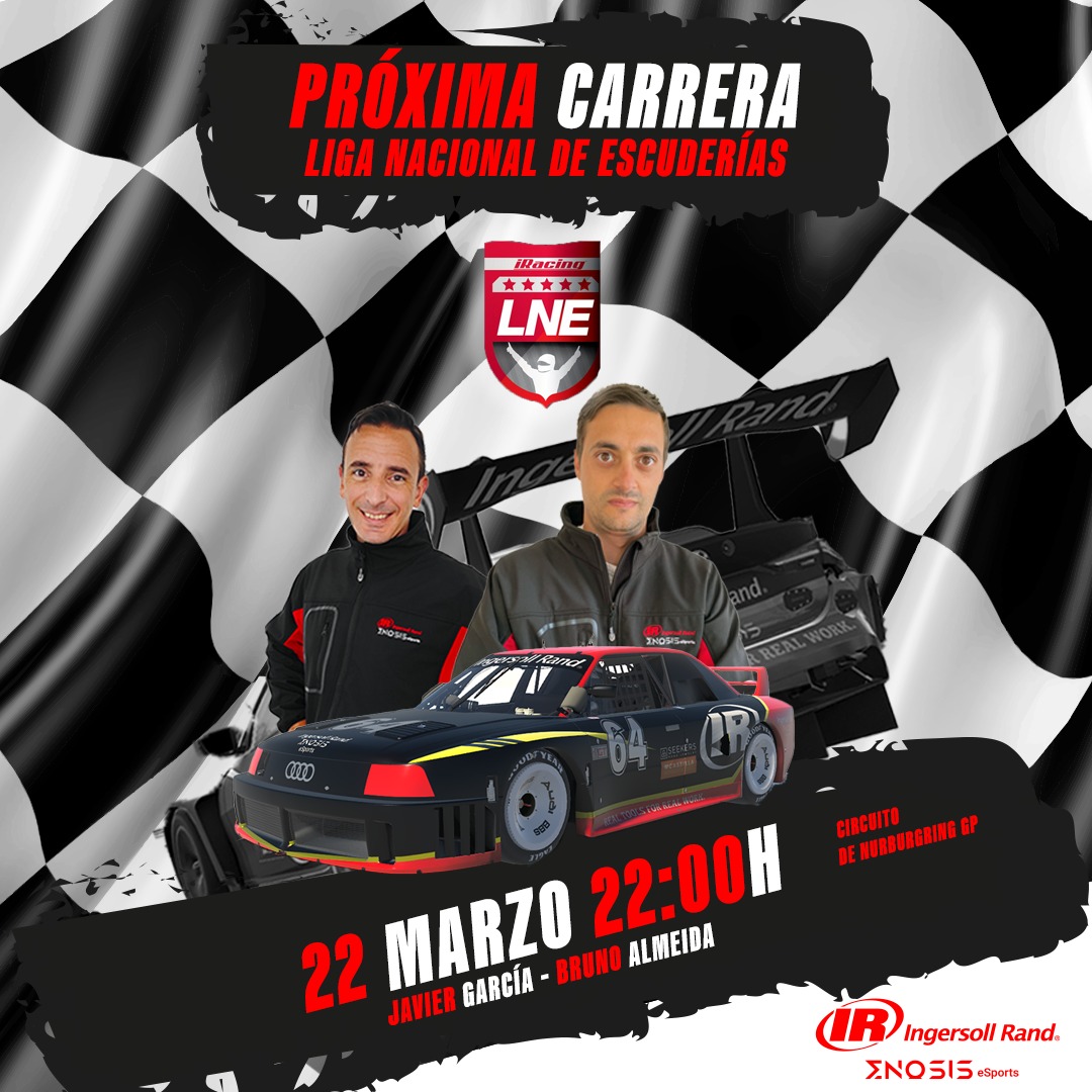 Viaje al pasado de la mano de la #LNE <a href="/lecesports/">LEC Esports</a> y el mítico Audi 90GTO! Esta noche el 5 cilindros vuelve a sonar en Nürburgring pilotado por:
🇵🇹Bruno Almeida <a href="/Bruno_F_Almeida/">Bruno Almeida</a> 
🇪🇸Javier García <a href="/minirossi46/">Javier Garcia</a> 
A las 22H: 📺twitch.tv/lecesports #iracing #simracing