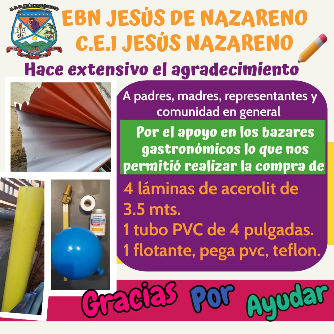 Gracias a nuestros Padres, madres, Docentes y personal de nuestra institución se logró cumplir con unos de los objetivos de nuestro PIC para este año Escolar. <a href="/Berzabethg1/">Berzabethgandicaoficial</a> @ClifpC @MPPEDUCACION @RedCardenas9