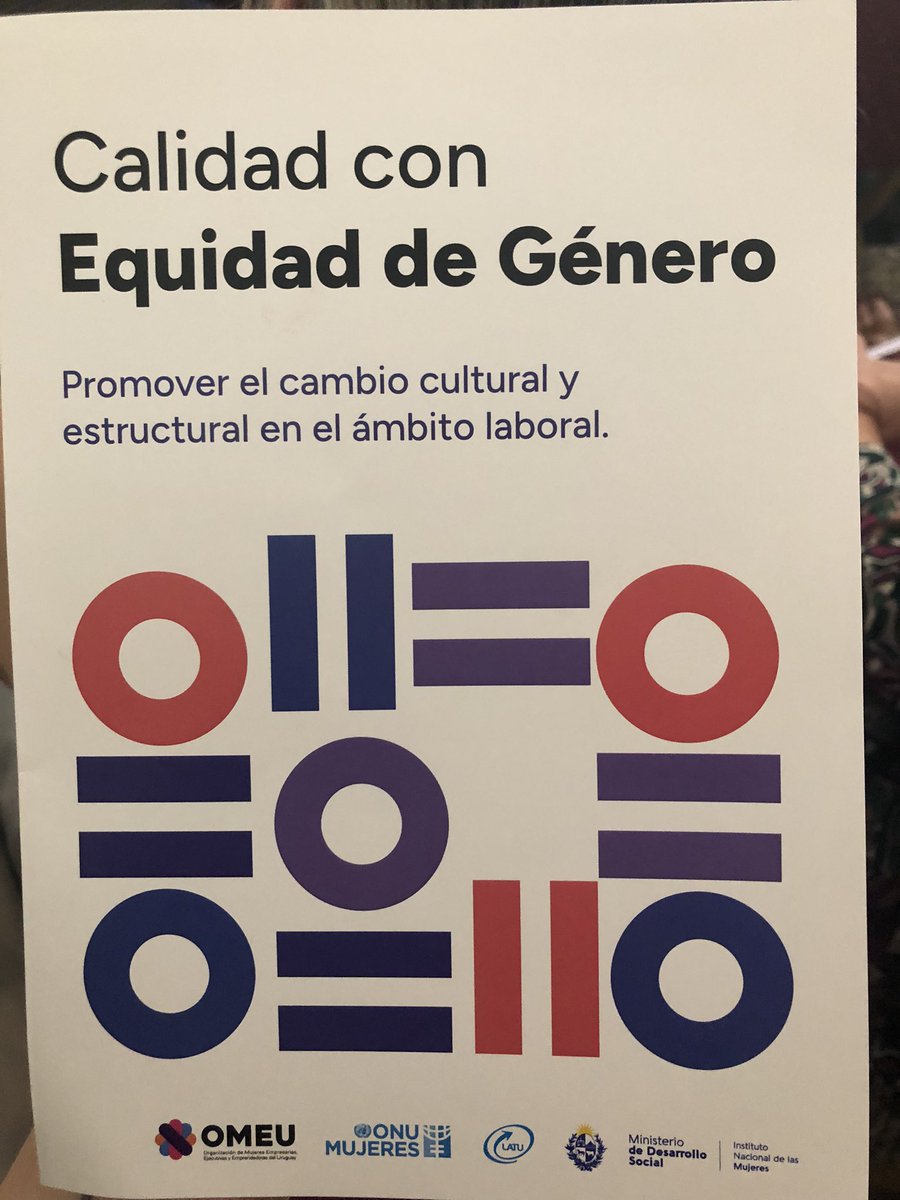 Llegó el día. Se está llevando a cabo la presentación del Modelo de Calidad en Equidad de Género, con <a href="/beatrizargimon/">Beatriz Argimón</a>, <a href="/MnicaBottero/">Mónica Bottero</a>, <a href="/mariamichelena/">maria michelena</a> y <a href="/Magda_Furtado/">Magdalena Furtado</a>. 

@inmujeres_uy 
<a href="/ONUMujeres/">ONU Mujeres</a> 
<a href="/LATU_uy/">LATU</a> 
<a href="/midesuy/">Ministerio de Desarrollo Social</a>