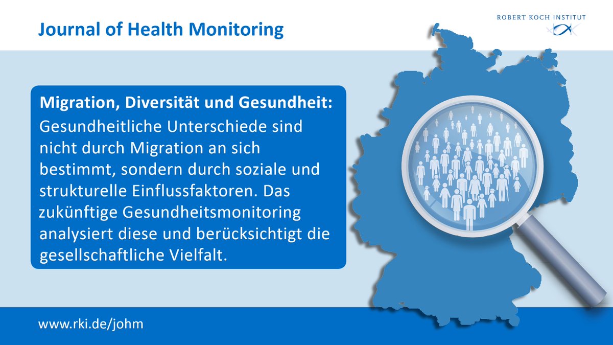 rki_de's tweet photo. Warum ist für eine Beschreibung der gesundheitlichen Lage aller Menschen in Deutschland mehr nötig als eine Kategorie wie "Migrationshintergrund"?
Claudia Hövener und @Mikrowie erklären es im Editorial des #JoHM 1/2023.
➡️https://t.co/cvWMhLxO1W https://t.co/3Y9k8BBvww