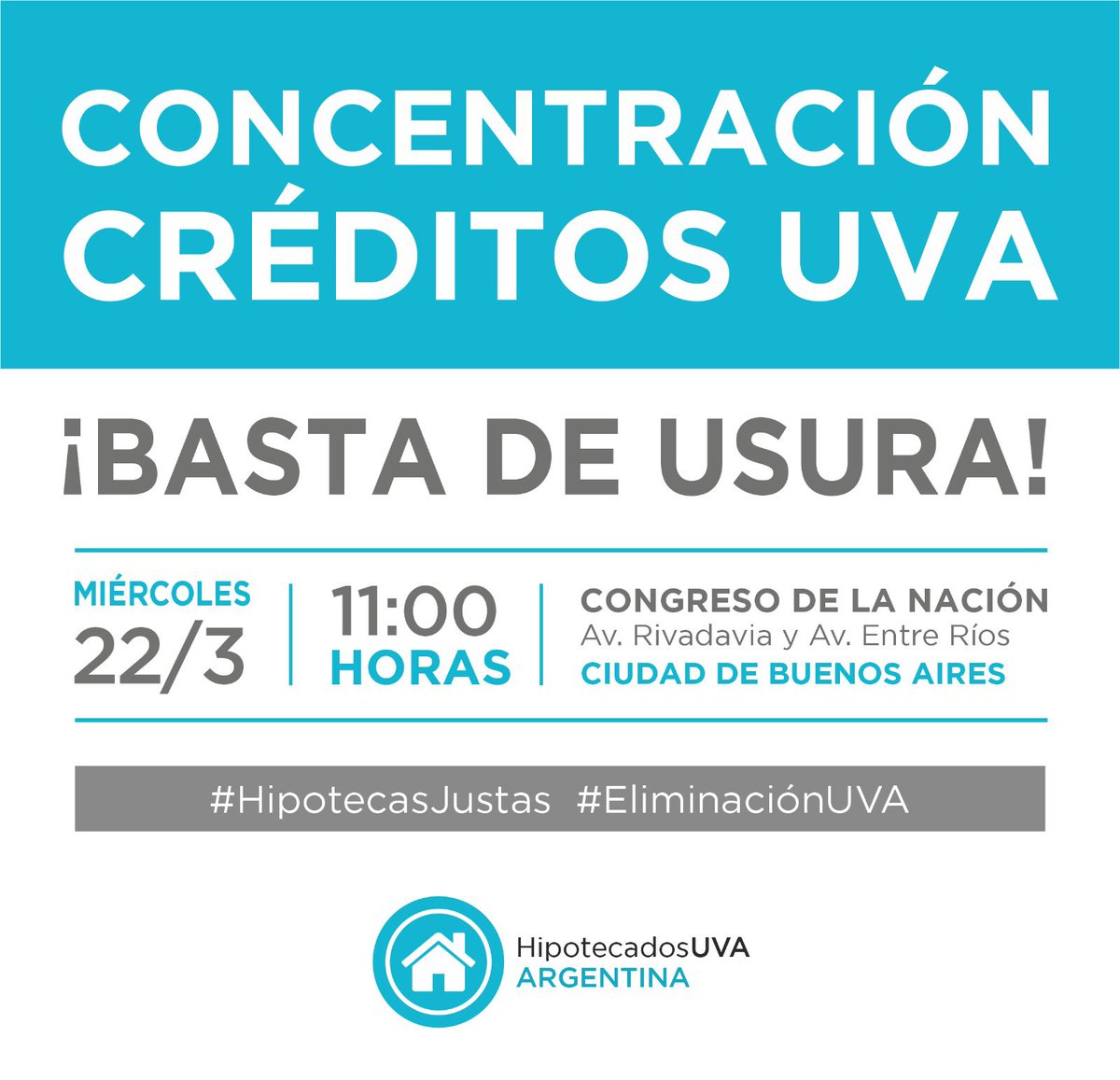 <a href="/hipotecadosuva/">@HipotecadosUVANacional</a> <a href="/alferdezprensa/">Alberto Fernández Prensa</a> <a href="/alferdez/">Alberto Fernández</a> Hoy tienen la posibilidad de encontrar una solución real y justa para las familias, hoy los diputados tienen la obligación de alcanzar un dictamen que  protejan a nuestros hogares de la usura uva que nos somete cada día 
<a href="/AliAparicioOK/">Alicia Aparicio</a> 
<a href="/CarlosHeller/">Carlos Heller</a> 
<a href="/juliocobos/">Julio Cobos</a> 
<a href="/SergioMassa/">Sergio Massa</a>