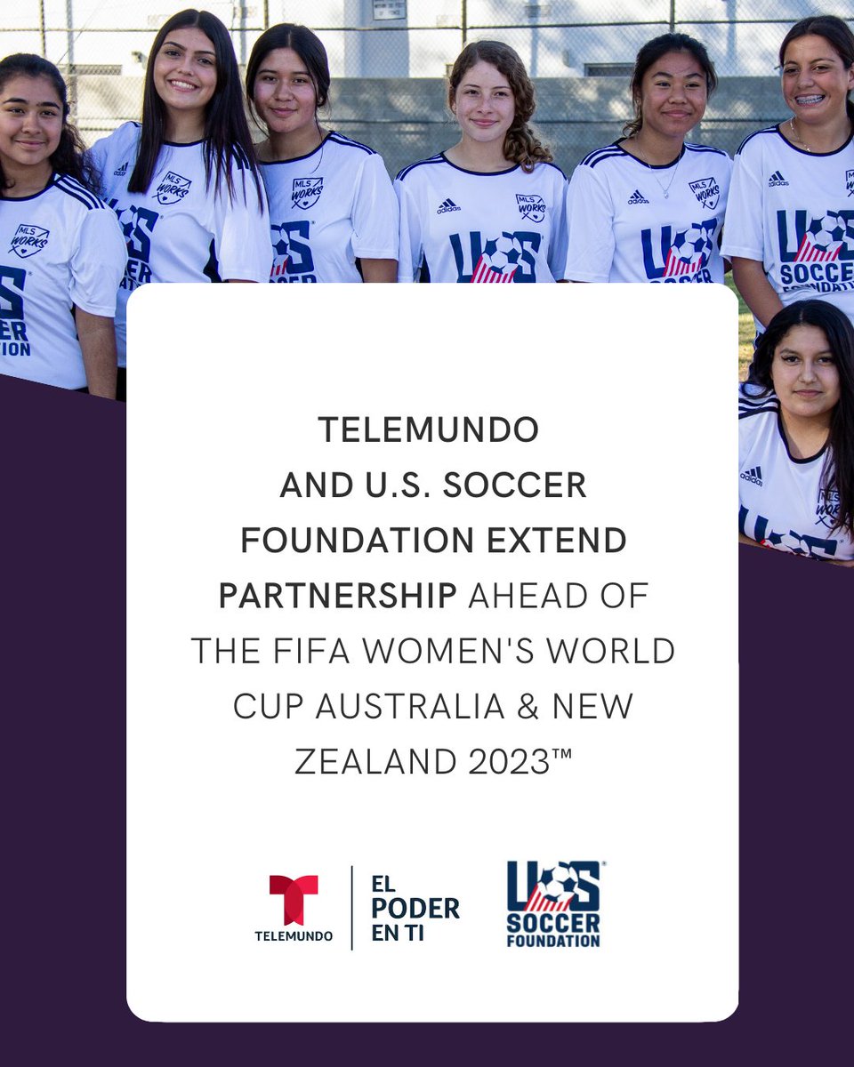 NBCUTelemundo's tweet image. Changing the game together. 

The U.S. Soccer Foundation - @ussoccerfndn - is expanding its partnership with @Telemundo as the official Spanish-language media partner for the second year. 

🔗 Details: bit.ly/3JCEJYV

#ElPoderenTi @TelemundoEPET