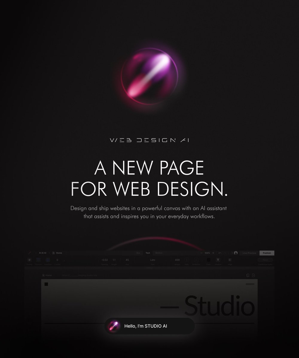 webdesignwithai's tweet image. Coming soon to your STUDIO editor
#WebDesign #WebDesignAI