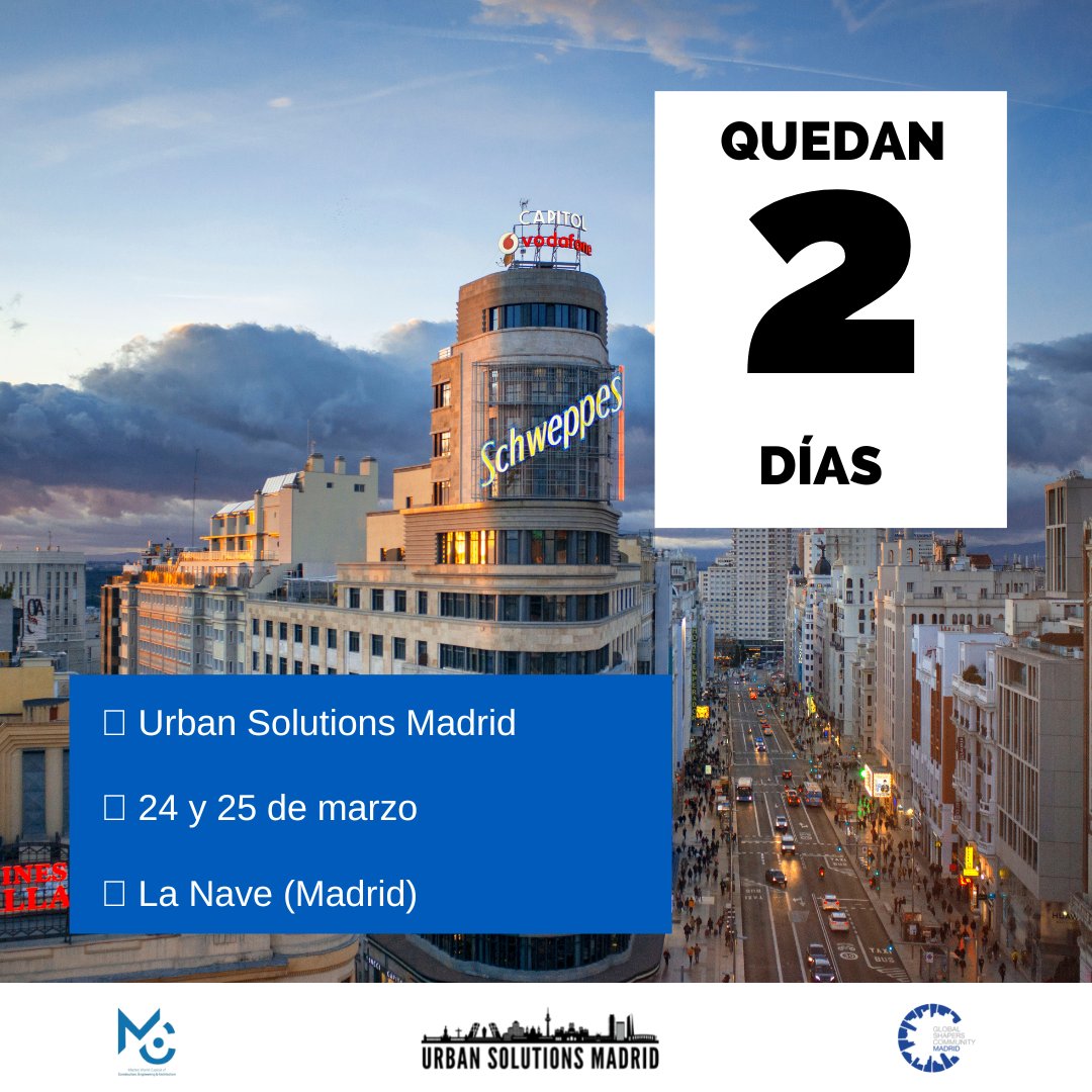 🏙️ Vuelve Urban Solutions Madrid

📅 Quedan solo 2 días

📅 24 y 25 de marzo
📌 La Nave, Madrid

#Arquitectura #SolucionesUrbanas #hackathon #arquitecto
