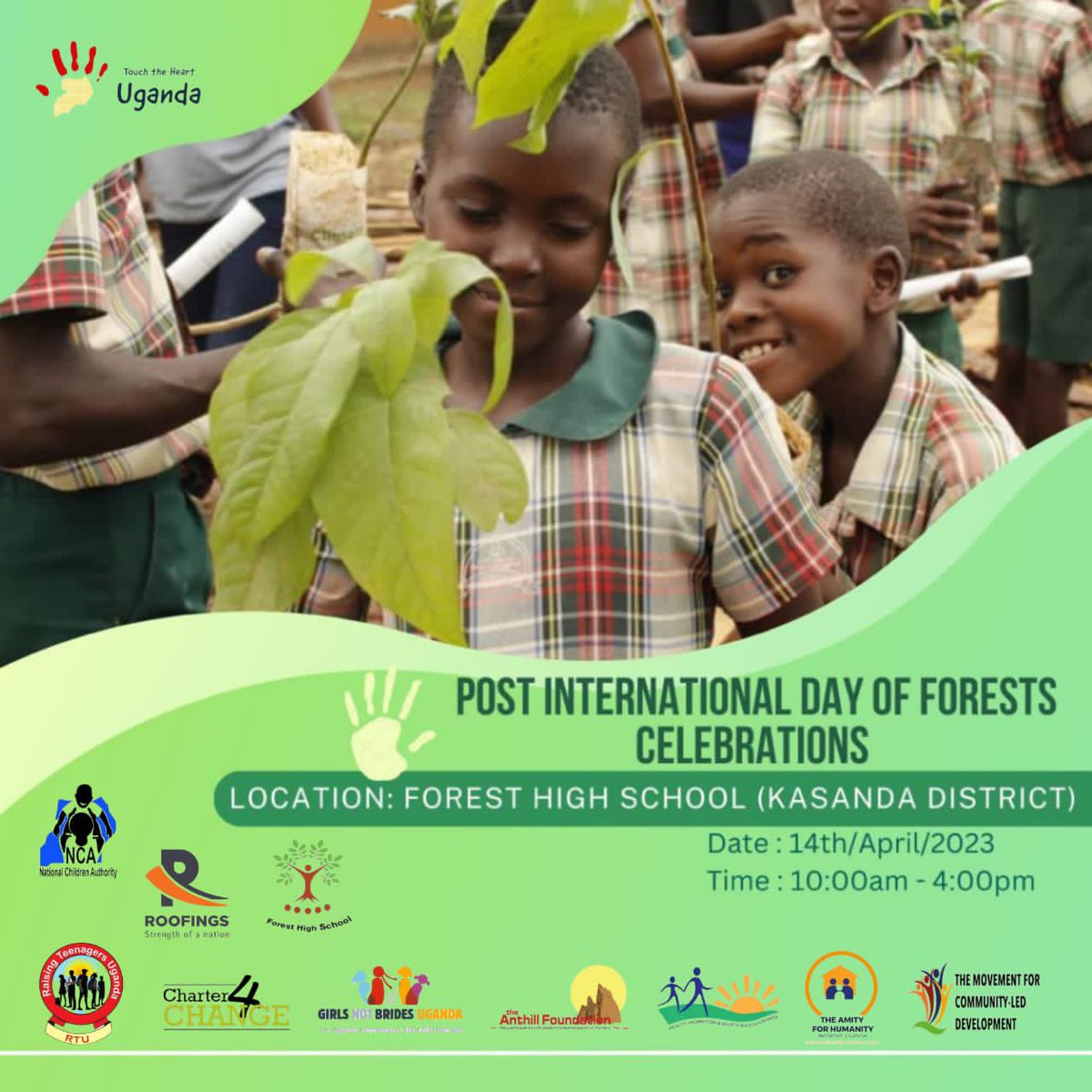 touch_uganda's tweet photo. As we celebrate the #InternationalDayofForests we welcome everyone to join us for a post event on 14 April for climate change awareness and tree planting in Kasanda District https://t.co/GJ3WHGB5jh