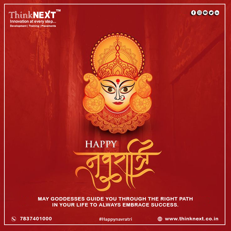 May you find happiness, health, and prosperity in this coming year.
#ThinkNEXT Technologies Private Limited Wishes you a blessed &amp; #HappyNavratri. May this occasion of Navratri bring into your life new hopes, opportunities, and challenges to make it a prosperous one.