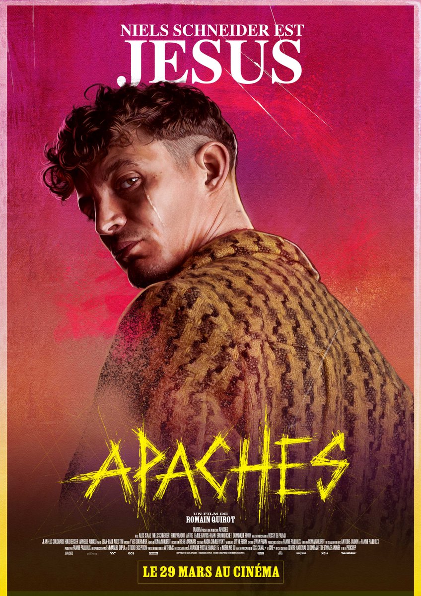 TandemTM's tweet photo. Découvrez les filles et les gars du gang des #Apaches.
Un film de #RomainQuirot avec #AliceIsaaz , #NielsSchneider , #RodParadot , #Artus , #EmilieGavoisKahn , #BrunoLochet
Produit par #FanniePailloux | #ApachesProductions
Rendez-vous le 29 mars au cinéma. https://t.co/A5vxJqtIhr