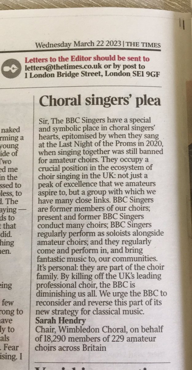 We made it into The Times! #WeAreTheBBCSingers