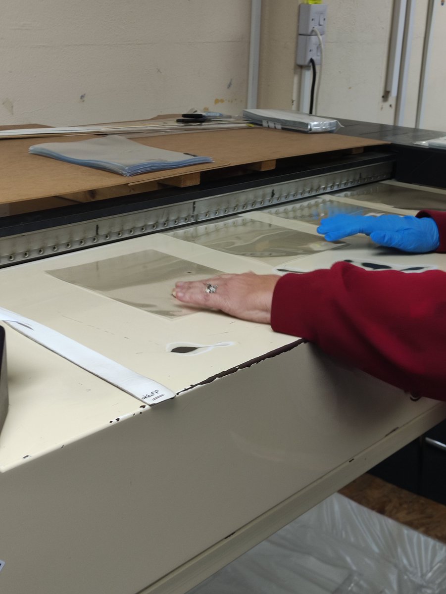 ConservationRUK's tweet photo. The team are busy handmaking another batch of bespoke polypockets for one of our clients today. They are acid free &amp; come with a 100% manufacturing guarantee. #storage #archiving #polypockets #museums #ibraries https://t.co/zvXRIrj0Bm