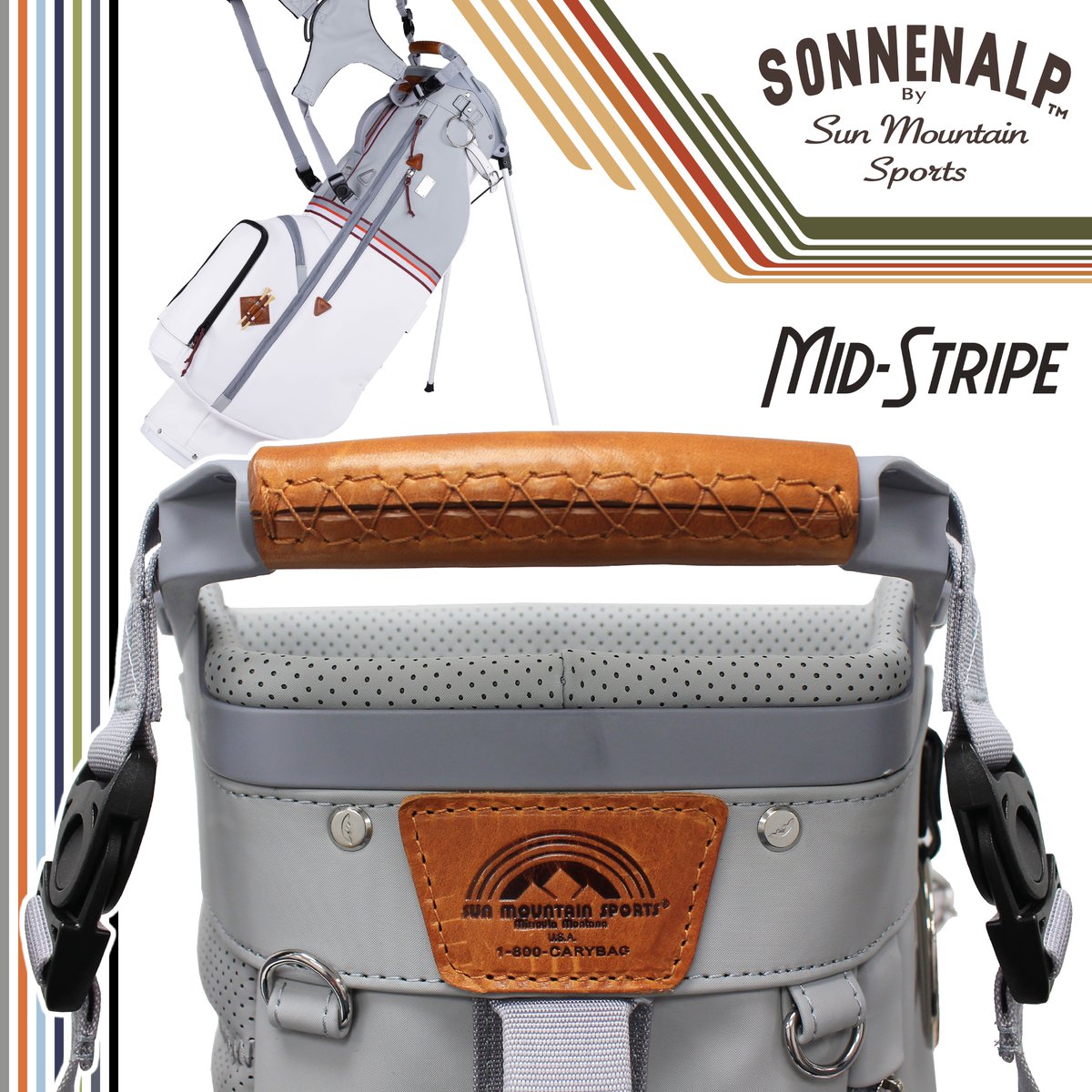 Its all about the detail - We think the Mid Stripe from Sun Mountain is the most stylish bag around for 2023 - See if you agree - View here : bit.ly/3JrpzXS #sunmountain #golf #golfbag #midstripe Matching Mid-stripe accessories also available