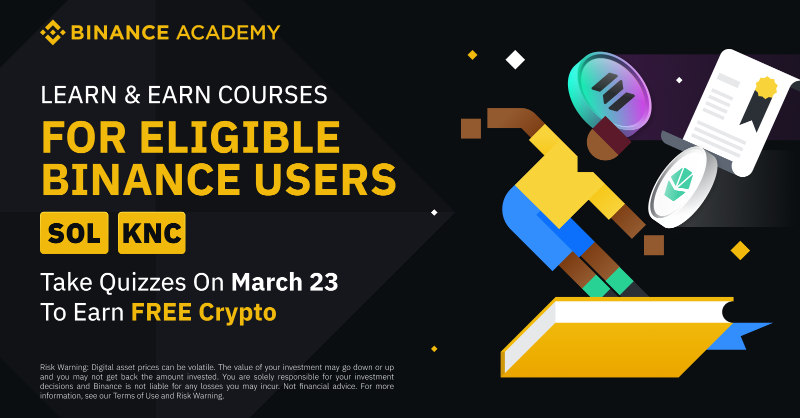 binance's tweet photo. Coming soon: #Binance Learn &amp; Earn 🎓

All verified users can now access the learning materials, to prepare for the quizzes on March 23! 

Learn crypto, earn crypto 🫡
