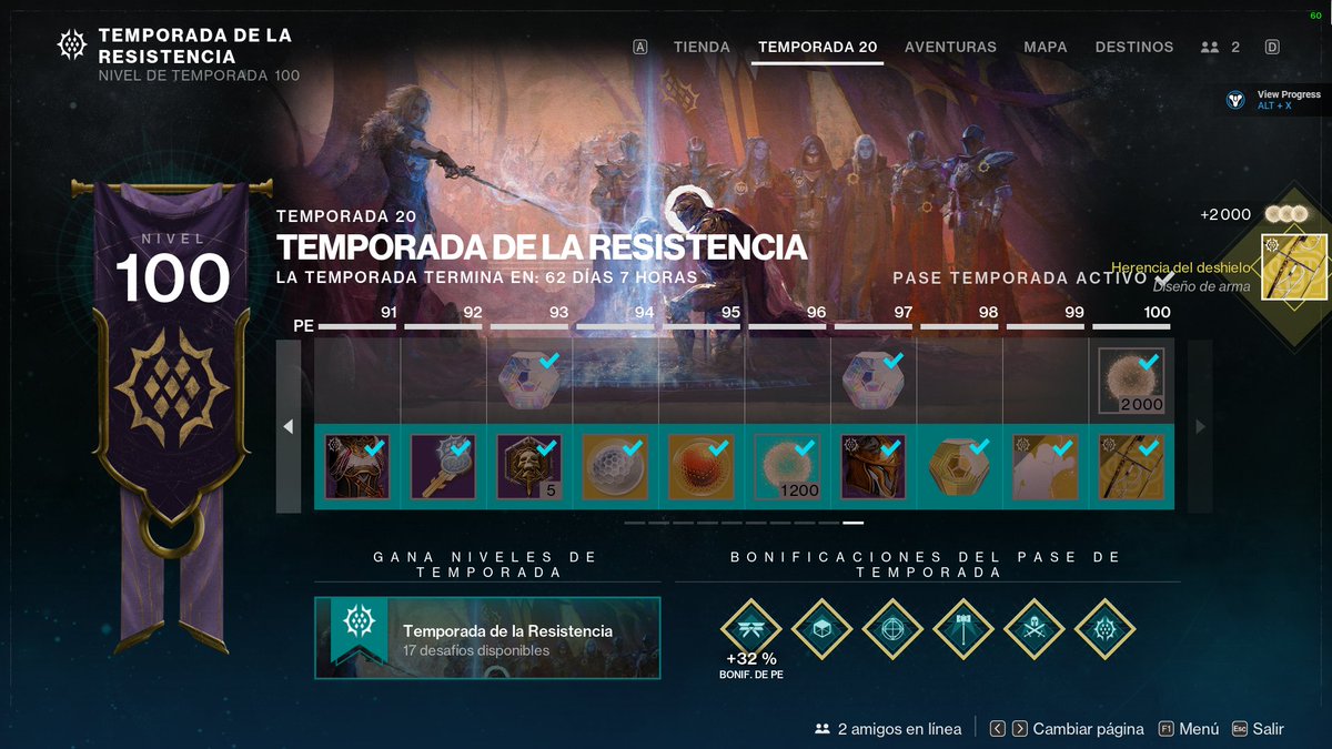 Ignisenjoc's tweet photo. Nivell 100. 23 dies. #Destiny2 https://t.co/HsO6yKbfvN