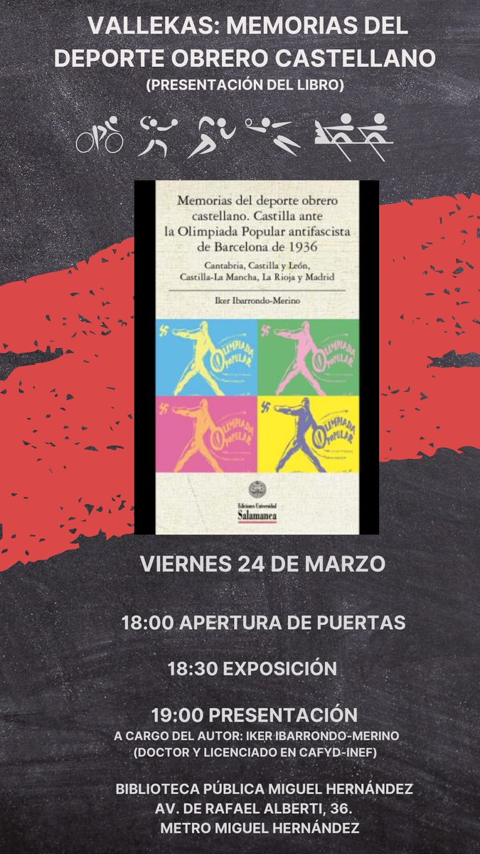 LatinaEnLucha's tweet photo. Desde vallekas. Presentación de un interesante libro sobre deporte castellano en la olimpiada popular de Barcelona https://t.co/JfCLbUdwhN