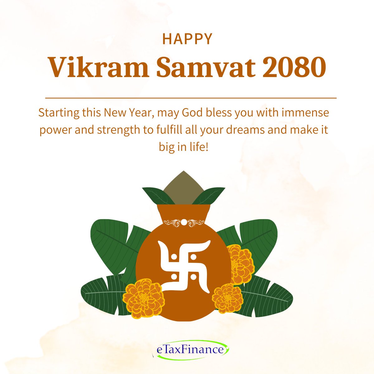 eTaxFinance's tweet photo. Starting this New Year, may God bless you with immense power and strength to fulfill all your dreams and make it big in life! 

Happy Vikram Samvat 2080 

#VikramSamvat2080 https://t.co/p9m2Nu81oA