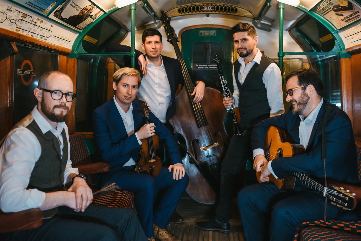 Now on sale for 21st April: The Hot Club of Jupiter, a foot-stamping mix of Gypsy swing, hot jazz, New Orleans grooves, Brazilian carnival samba and French surrealism Tickets: feverup.com/m/126603