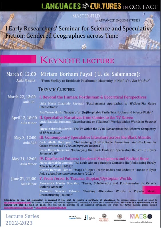 Friendly reminder that this is happening today!

📌Aula H5 (Hospedería, Facultad de Filología)
🕛 12.00pm