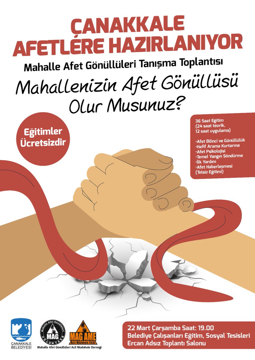 Mahalle Afet Gönüllüleri eğitimi #çanakkale