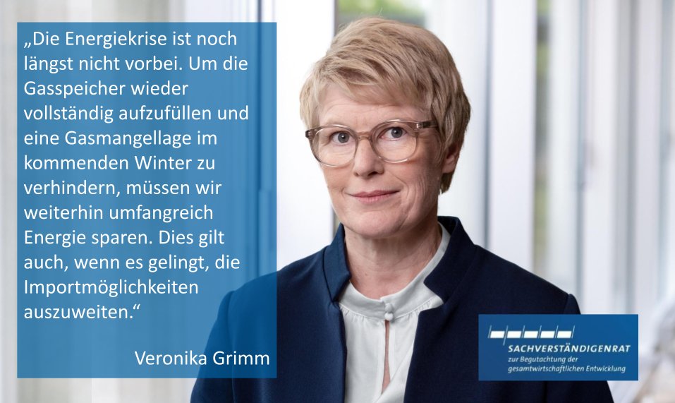 Sachverständigenrat Wirtschaft (@SVR_Wirtschaft) on Twitter photo 2023-03-22 09:35:10 Für kommenden Winter bestehen aus Sicht d @SVR_Wirtschaft weiterhin erhebl Risiken für #Energieengpässe. Gesunkene #Energiepreise dürften den Anreiz zum Energiesparen schwächen. Deutl Einsparungen sind weiter notwendig. #Konjunkturprognose @GrimmVeronika sachverstaendigenrat-wirtschaft.de/konjunkturprog… Für kommenden Winter bestehen aus Sicht d @SVR_Wirtschaft weiterhin erhebl Risiken für #Energieengpässe. Gesunkene #Energiepreise dürften den Anreiz zum Energiesparen schwächen. Deutl Einsparungen sind weiter notwendig. #Konjunkturprognose @GrimmVeronika sachverstaendigenrat-wirtschaft.de/konjunkturprog…