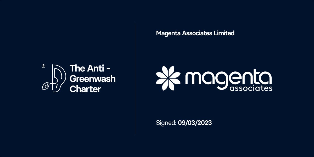 The Anti-Greenwash Charter (@theagcharter) on Twitter photo Exciting news! <a href="/JoSutherlandPR/">Jo Sutherland PR</a> from <a href="/MagentaComms/">Magenta Associates</a> has signed the #AntiGreenwashCharter and adopted a #GreenClaimsPolicy (magentaassociates.co/green-claims-p…) #BuiltEnvironment #ResponsibleRepresentation #SustainabilityMatters #Sustainability Exciting news! <a href="/JoSutherlandPR/">Jo Sutherland PR</a> from <a href="/MagentaComms/">Magenta Associates</a> has signed the #AntiGreenwashCharter and adopted a #GreenClaimsPolicy (magentaassociates.co/green-claims-p…) #BuiltEnvironment #ResponsibleRepresentation #SustainabilityMatters #Sustainability