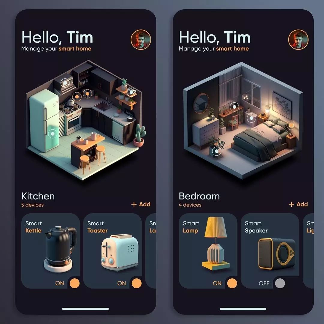 DevStory3's tweet photo. Concept application for managing a smart home 🏡

#smarthome #homeautomation #technology #security #homesecurity #smarthometechnology #home #iot #cctv #tech #smarthomes #smart #interiordesign #automation #alexa #design #smartliving #control #securitysystem #accesscontrol https://t.co/IwJdlEPNks