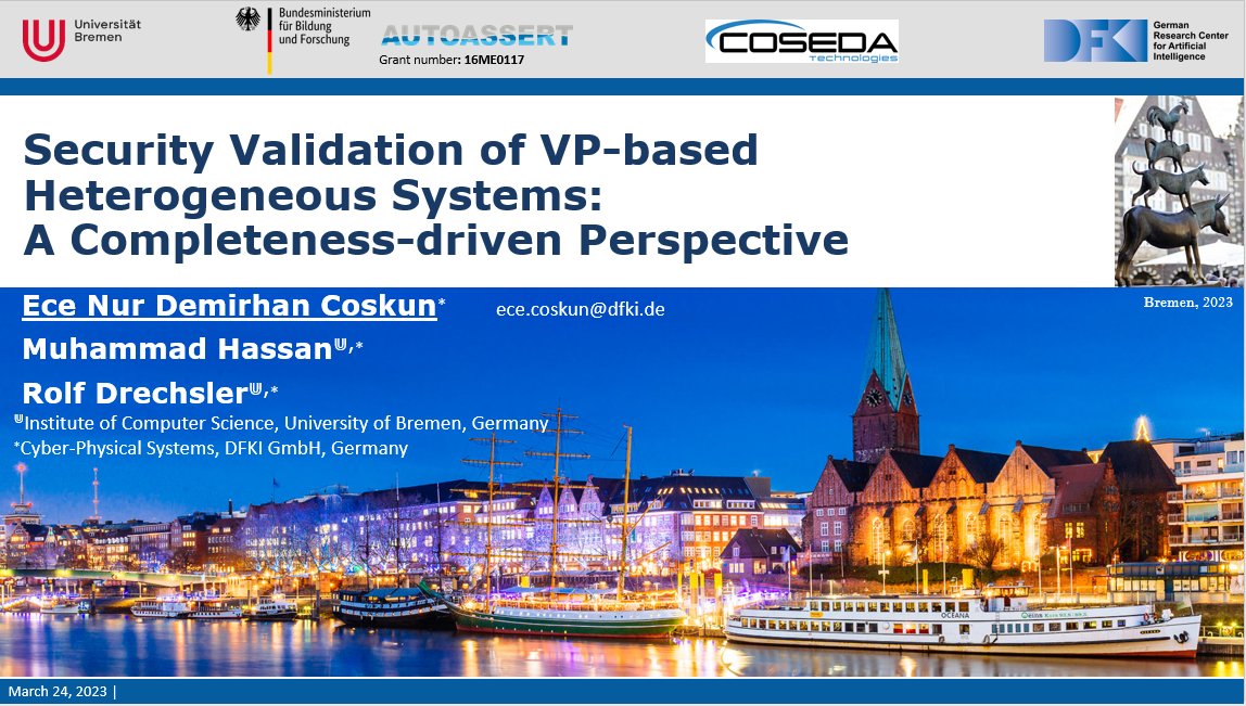 agra_uni_bremen's tweet photo. Tomorrow at #MBMV Ece Nur Demirhan Coskun will talk about "Security Validation of VP-based Heterogeneous Systems: A Completeness-driven Perspective".
*
Download the paper here: https://t.co/fN7Qbp5qhP
*
#workshop #vp #heterogeneoussystems https://t.co/XCcD594zwM