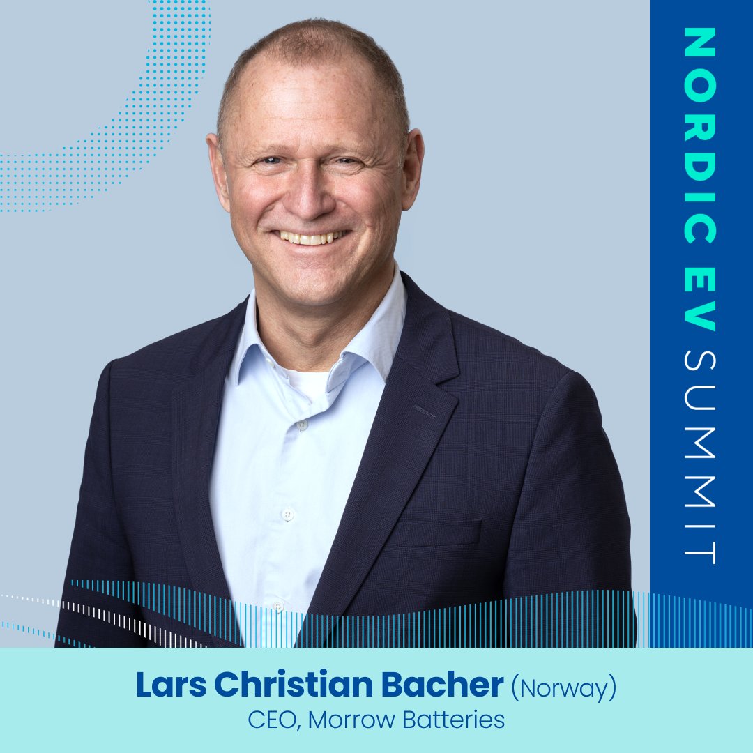 nordicevs's tweet photo. 📢We are so excited to announce that Lars Christian Bacher, CEO, @MorrowBatteries will be speaking at the #NordicEVSummit 🔋 

Lars will speak at the Main Stage session on "Sustainable battery production in the 21st century – geopolitics and emissions": https://t.co/cCNbMvMk2M https://t.co/YGPmr1BKYI