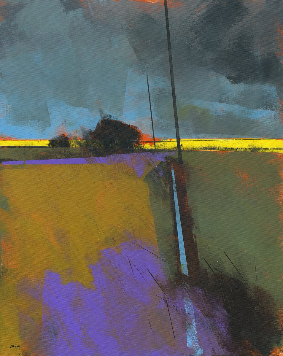 PaulBaileyArt's tweet photo. A proper scan of my work-up for last week's demo. Keeping things simple and geometric, but super moody. 
Twizzlefoot geometry one/acrylic/16 x 20 inches https://t.co/V655iuci9k