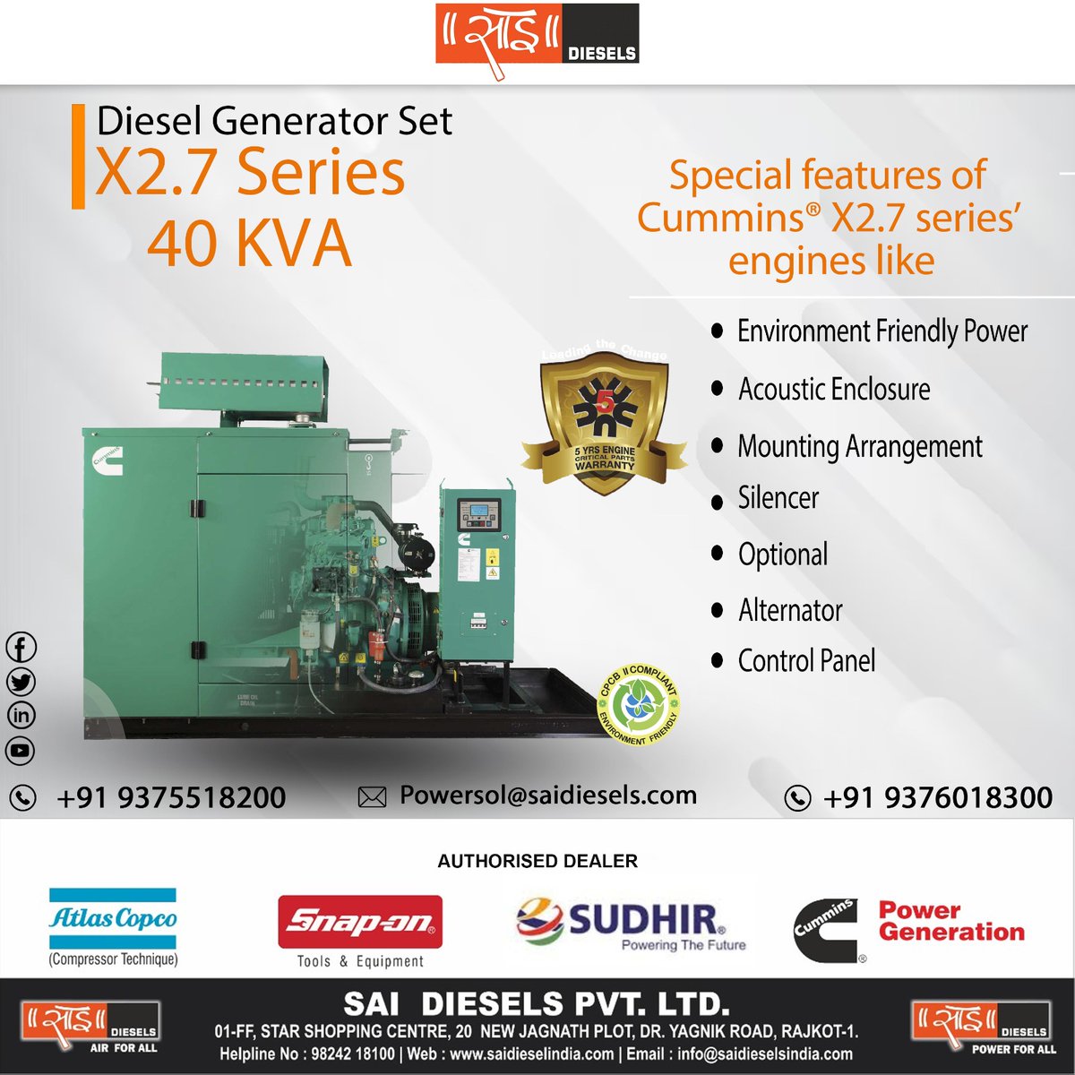 DieselsSai's tweet photo. Invest in the Right Generator 
To ensure Better Performance

#saidieselspvtltd #saidiesels #Silentdgset #SUDHIR #powerGeneration #atlascopco #snapontools #generator #dgsets #dieselgenerator #airforall #Alternator #Allthemajorcomponents #rajkot #Gujarat https://t.co/7wMIhSFnqo