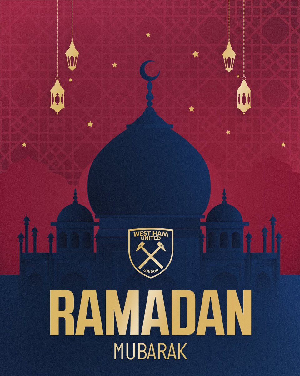 WestHam's tweet photo. Ramadan Kareem from everyone at West Ham United ❤️ https://t.co/6foSO04OfW