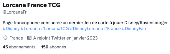 LorcanaFr's tweet photo. 150 abonnés !
Maintenant, place à l'objectif suivant : les 200? 300? 500? abonnés avant le lancement du jeu @DisneyLorcana .
Merci à tous ceux qui soutiennent et suivent la page, et n'hésitez pas à partager pour m'aider à atteindre cet objectif 🎉
#objectif500 #lorcana https://t.co/H0xqYvWkeO