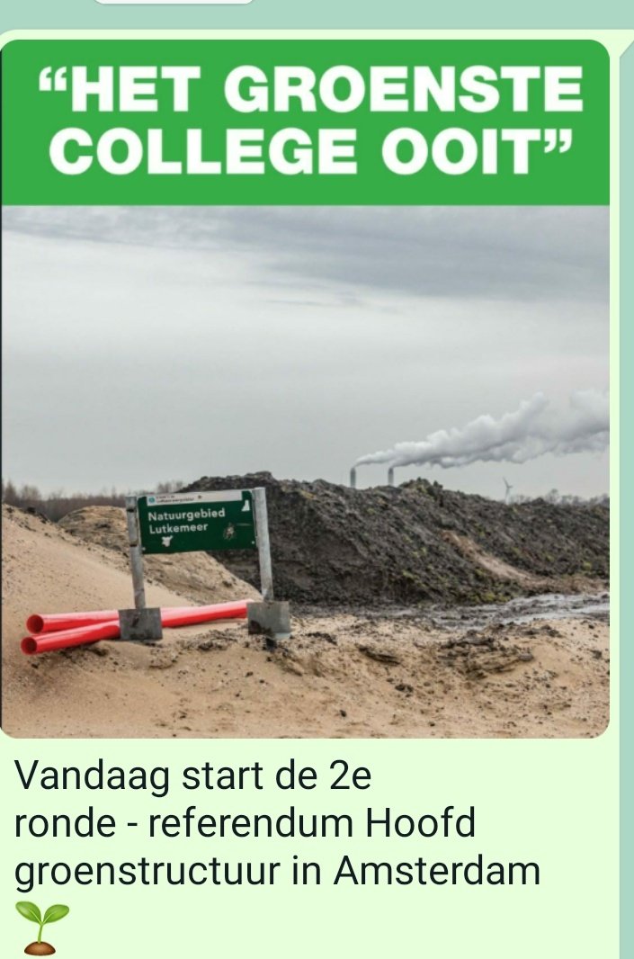 Amsterdammers jullie kunnen weer Stemmen!

🦋🪳🐞🐛🐝🐜🕷️🦗🌏💦🙌💚🌱
Zie:

voedselparkamsterdam.nl/referendum-hoo…

Vandaag start de 2e ronde - referendum Hoofd groenstructuur in Amsterdam🌱

#HoofdGroenStructuur #GeefDeBodemJouwStem 
#Referendum