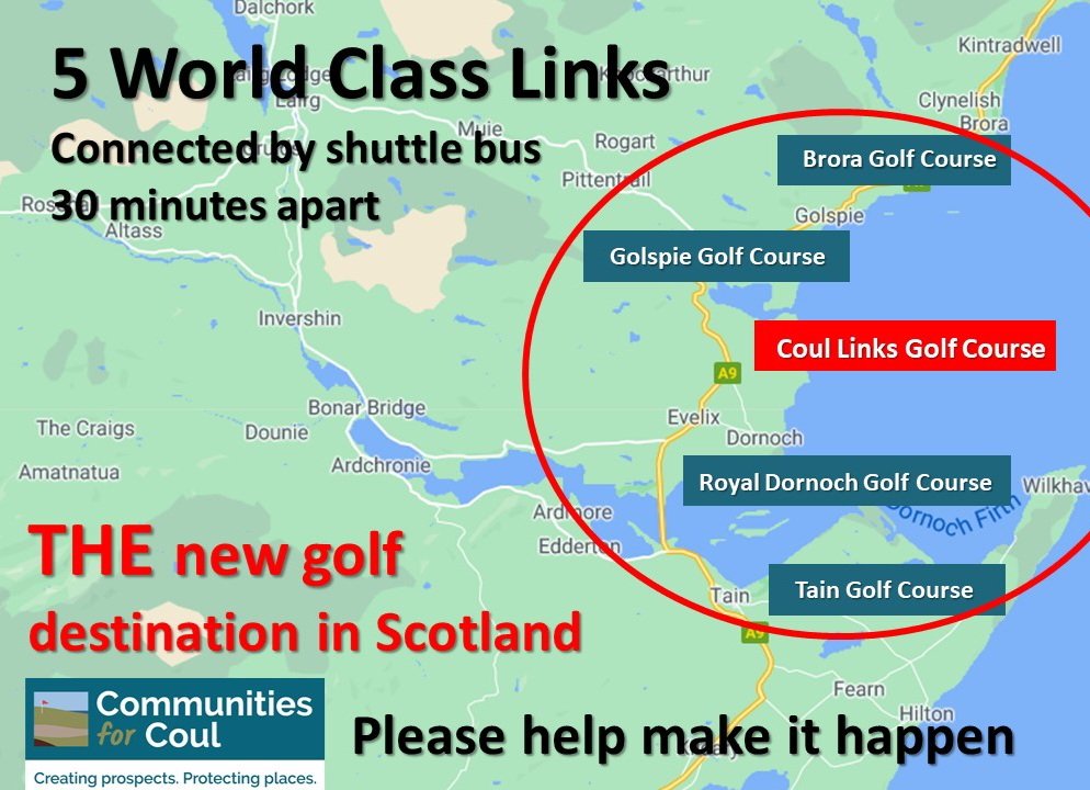 Communities4Co1's tweet photo. How GREAT would it be if a new links course, designed by @coorecrenshaw &amp; developed by Mike Keiser, were located in E Sutherland? This would be an unmissable destination for serious golfers, rescue a degraded environment at Coul &amp; be economically transformational!
#buildcoul https://t.co/q0T8e3dPwH