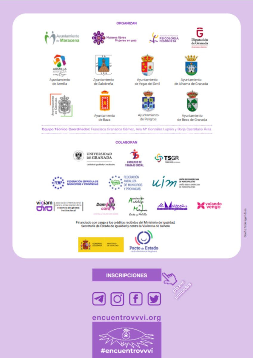 encuentrovvvi's tweet photo. #IIEncuentrovvvi
II ENCUENTRO ESTATAL VIOLENCIA VICARIA Y VIOLENCIA DE GÉNERO INSTITUCIONAL EN ESPAÑA

🗓 Marzo, 24 y 25 

📍 #Maracena #Granada

💥💥💥  Información: https://t.co/60SLEhR1ph

🖲️Síguenos y comparte en RRSS @encuentrovvvi https://t.co/ffFXRE28BQ