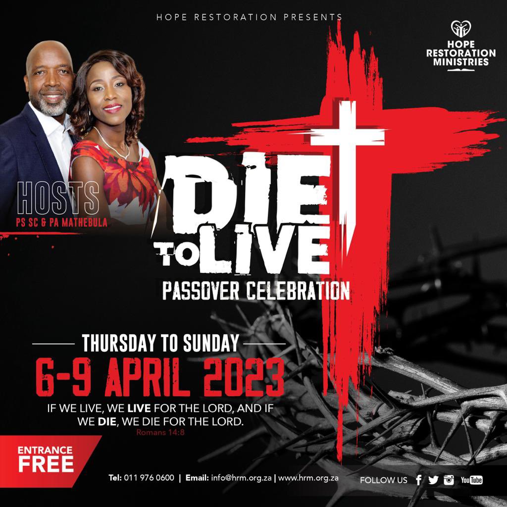 HopeRestoration's tweet photo. 🚨Save the date 🚨Our Passover celebration will be taking place from the 6th - 9th of April. Be sure to join us for this life transformation encounter, stay in touch with us on our socials for more details to follow #DieToLive #HRMPassover #HRMRebolution2023 https://t.co/ArDY3QUjmI