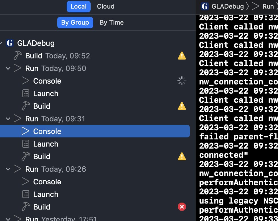 MrMcSwiftface's tweet photo. After eight years of iOS Development, I've only just realised I can view the console output of previous builds! 🤯 https://t.co/SsVnCeOdIz