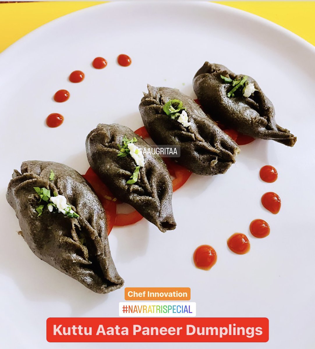 chefshivghosh's tweet photo. As Navratri have started from today and what’s best then preparing “Kuttu Aata Paneer Dumplings” for people who are fasting so that they don’t have to eat boring food during fast.
.
.
#EpicTruth #Aaugritaa #ChefInnovation #FusionFood #Dumplings #Foodie #Chef #Navratri #Yummy https://t.co/LloWImcPT4