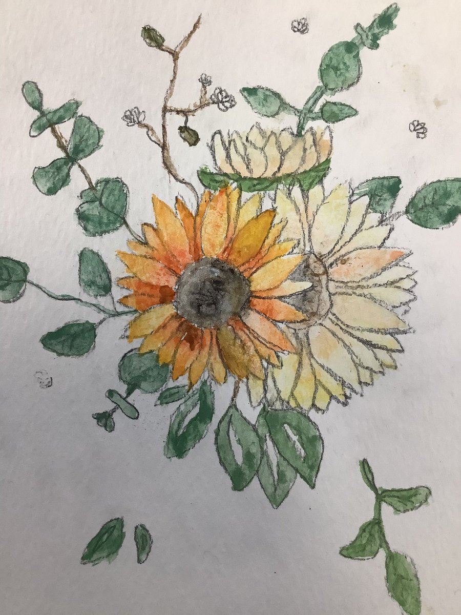 PDA_Y6's tweet image. A selection of our wonderful watercolour flowers painted for some very special people in our lives last week #pdaart