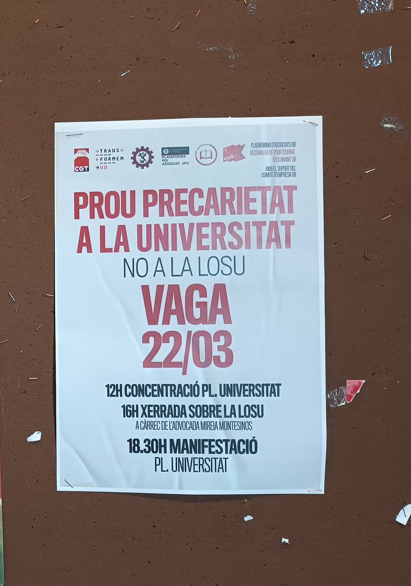 Vaga,
Vaga,
Vaga!
Per la defensa de la universitat pública: organització, lluita i solidaritat.