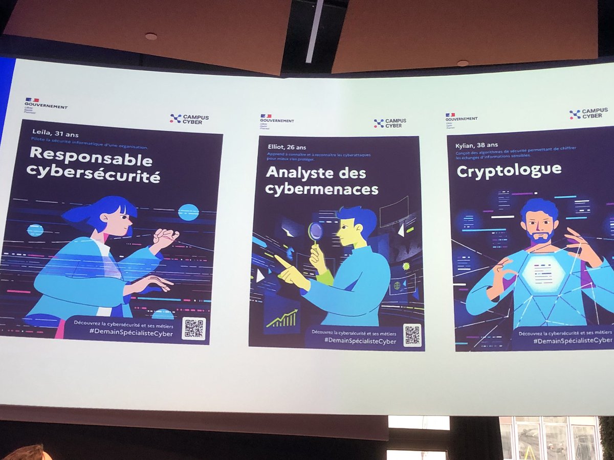 Herve_Schauer's tweet photo. Pour valoriser les métiers de la cyber auprès des collégiens et lycéens, le groupe de travail formation de @CampusCyberFr avec @ANSSI_FR et @education_gouv, lance une campagne d'affichage diffusée progressivement
@clusif @CEFCYS_Officiel https://t.co/OjClFkAg15