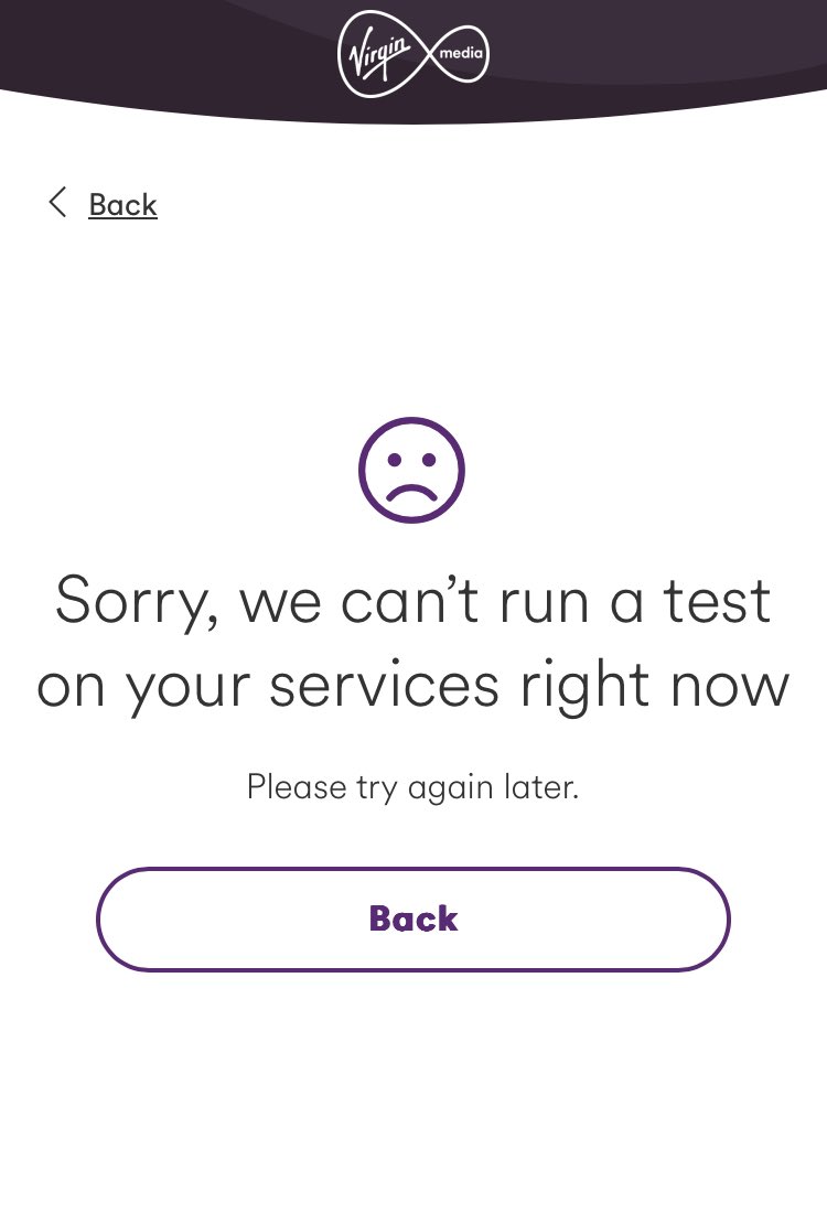davidosmond's tweet photo. @virginmedia Like I said, your diagnosis tools aren’t working. Have tried many times. This is what I get.. https://t.co/wn6EkVSHxT