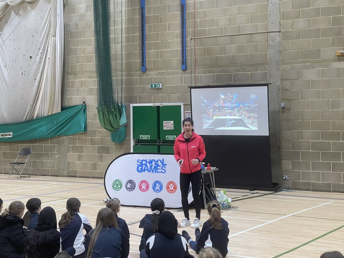Our guest speaker and athlete mentor is World Champion Inline Skater <a href="/Jenna_Downing/">Jenna Downing</a> inspiring the girls to think about kindness🫶

<a href="/Herts_SGOs/">Herts School Games</a> Girls Festival 2023💪