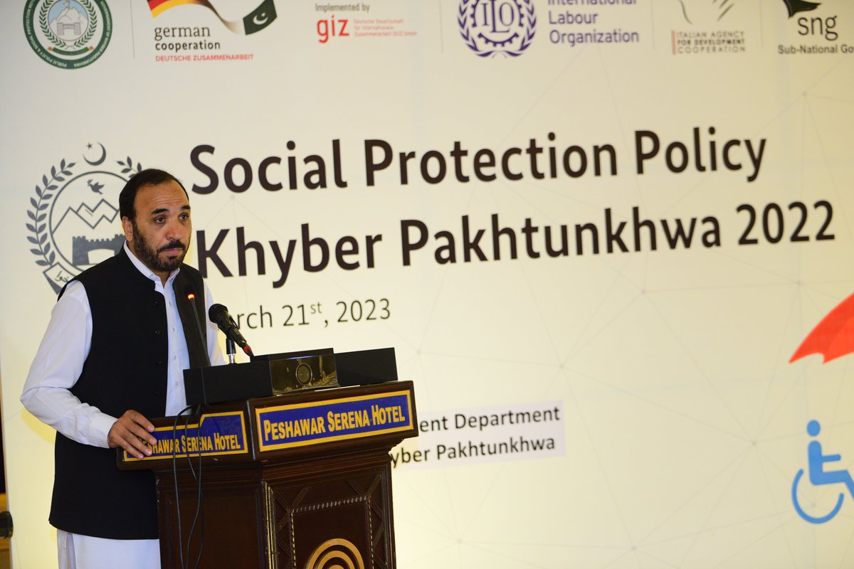 SustainableUnit's tweet photo. The Government of Khyber Pakhtunkhwa unveiled its first ever Social Protection Policy under the chairmanship of DG SDU P&amp;D KP "Adil Saeed Safi" at the dissemination event organized here in Serena hotel Peshawar, on Tuesday 21-03-2023. https://t.co/IYUHviFgs0